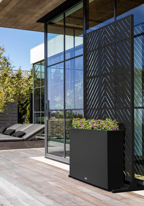 Veradek Block Series Span Planter + Arrow Privacy Screen Set, Balcony or Garden - Image 5