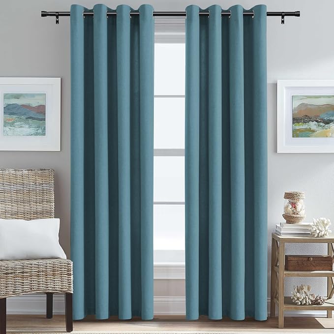 H.VERSAILTEX Soft Faux Linen Curtains, Living Room 84 Inches Long, Light by HVERSAILTEX
