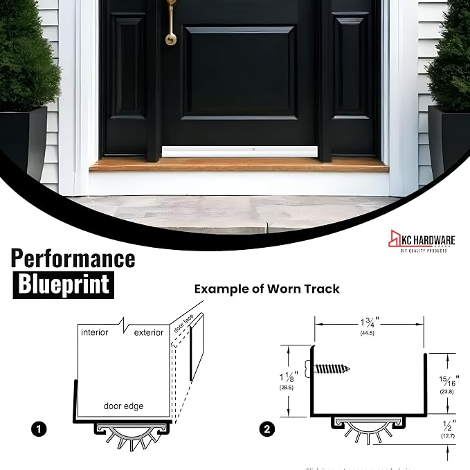KC Hardware Aluminum U Shaped Door Bottom Sweep - Image 5