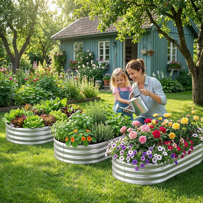 Land Guard 2 Pack 4×2×1ft Galvanized Raised Garden Bed Outdoor, Heavy Duty - Image 4