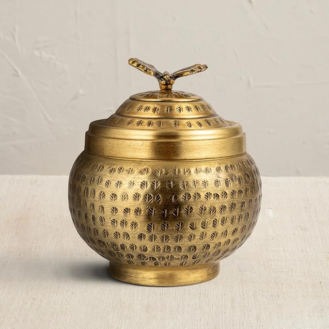 Creative Co-Op Round Hammered Metal Container - Image 9