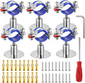 6PCS 304 Stainless Steel Wall Mount Ceiling Mount Pipe Supports, Suitable by WYSIYWYKA