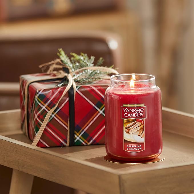 Yankee Candle Sparkling Cinnamon Scented Classic 22oz Large Jar Single Wick - Image 3