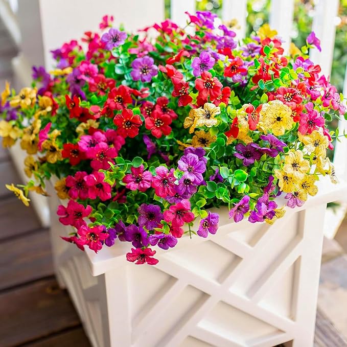 florisso Artificial Flowers for Outdoors Daisy 12 Bundles for Home Decor | Faux - Image 3