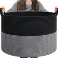 INDRESSME XXXLarge Woven Rope Blanket Basket Living Room Black Grey | 21.7" x by INDRESSME