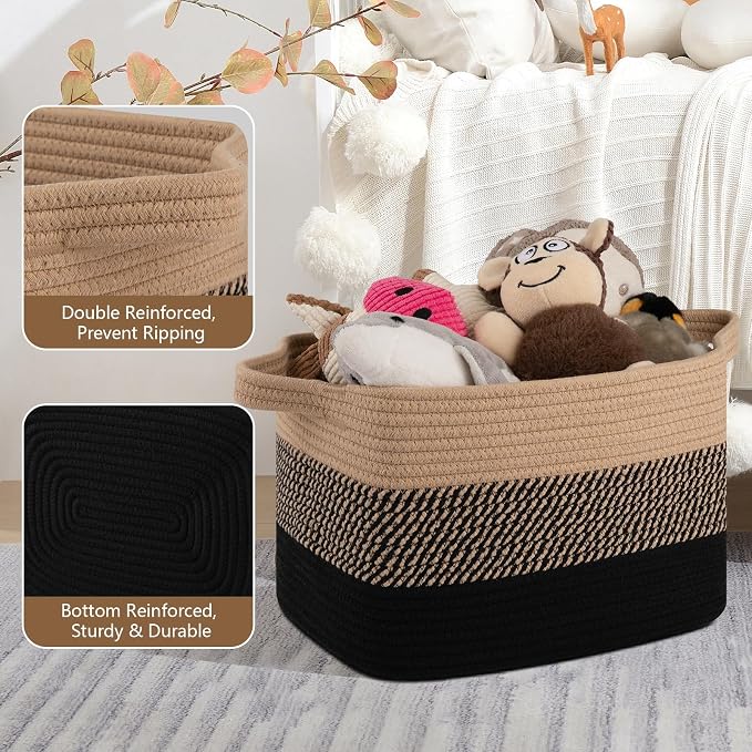 OIASKET Storage Basket for Organizing, Woven Baskets for Storage, Rectangle - Image 7