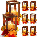 18 Pcs Wooden Lantern Centerpieces, Fall Table Decor | Maple Leaves Candles by TOBILU