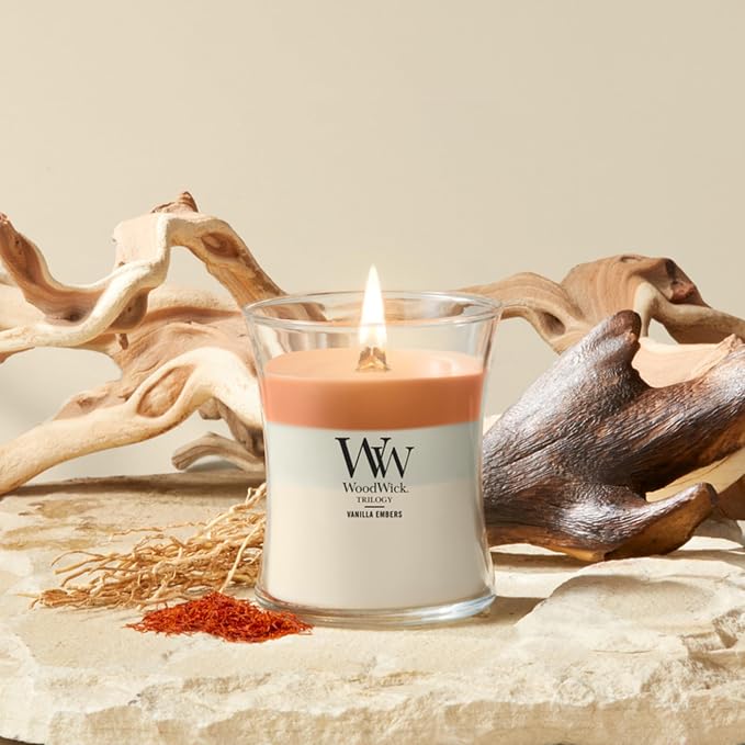 WoodWick Vanilla Embers Medium Hourglass Trilogy Candle - Image 2