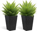 Keter Stone Tapered Planter Set of 2, Tall 26.4‑Inch Resin Outdoor Flower Pots by Unknown