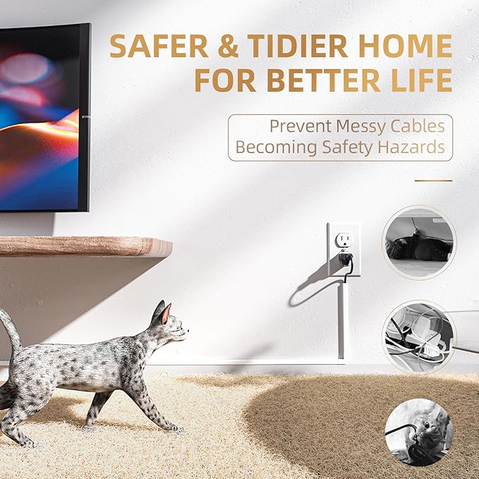 Delamu Cord Hider, Cord Covers for Wires on Wall, One-Cord Cable Hider - Image 4