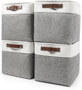 Collapsible Fabric Storage Cubes 11x11 Cube Storage Bins, 4 Pack Closet Baskets by Bagnizer