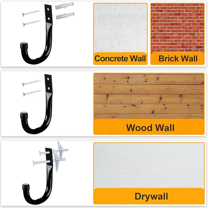 Metal Wall Hooks for Hanging Heavy Duty, Large Utility J Hooks - Image 9