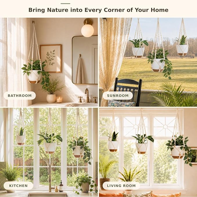 3 Pack Self Watering Hanging Planters - Image 3