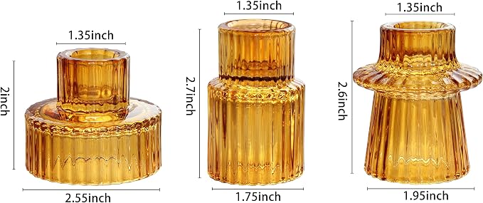 Vixdonos Taper Glass Candlestick Holders Tealight Candle Holders - Image 2