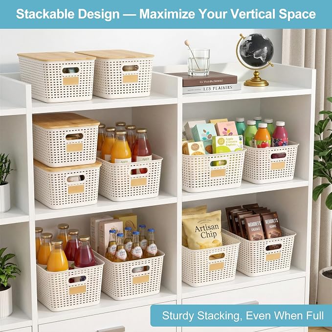 2 Pack Tall Plastic Storage Bins - Image 3