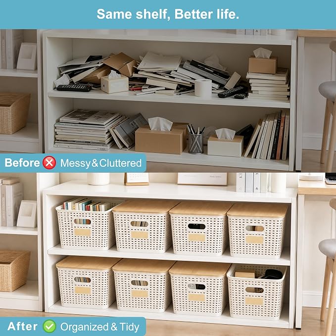 2 Pack Tall Plastic Storage Bins - Image 7