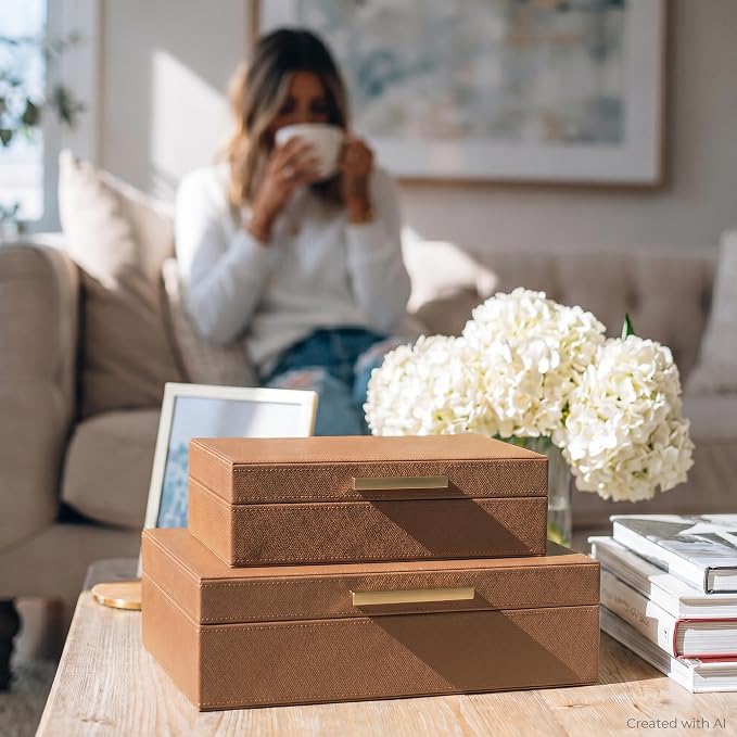 Decorative Storage Boxes with Lids - Image 2