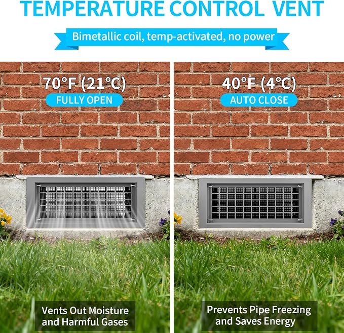 Crawl Space Foundation Vent Cover Automatic 8x16 Inch - Image 5