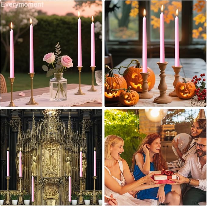 Everymoment Pink Taper Candles - Image 7