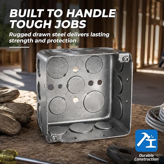 4-Pack 4" Drawn Square Electrical Box - Image 3