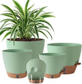 Self Watering Pots for Inoor Ourdoor Plants 10/9/8/7/6.5 Inch, 5 Pack | Plastic by Fielda
