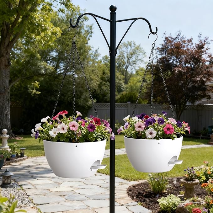 UOUZ 13 Inch 2 Pack Large Self Watering Hanging Planters - Image 4