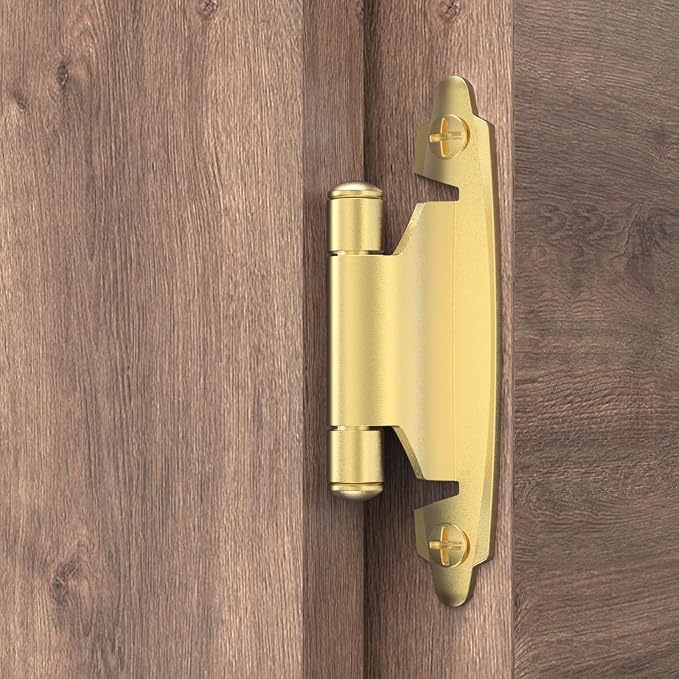3/8 Inch Inset Cabinet Hinges, 10 Pairs Self Closing Flush Face Mount Hinges - Image 2
