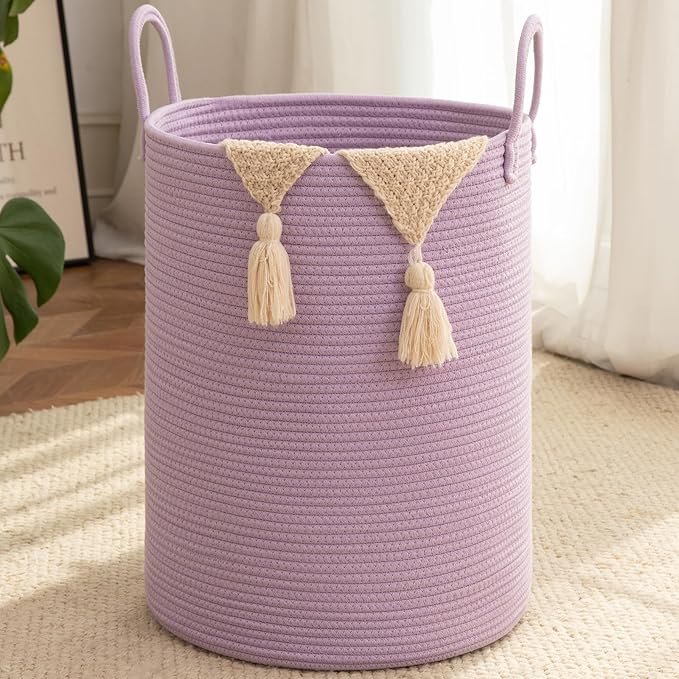 OIAHOMY 60L Nursery Hamper Laundry Basket Laundry Hamper Purple | collapsible by MasterofSpaceOptimization