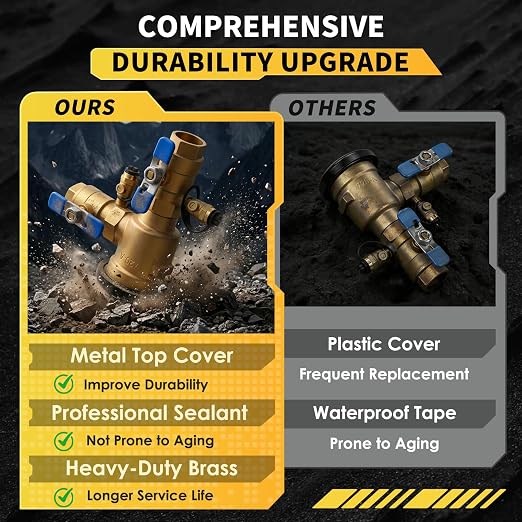 【UPC® Certified】1" Pressure Vacuum Breaker Assembly, Metal Top Cover, Thickened - Image 3