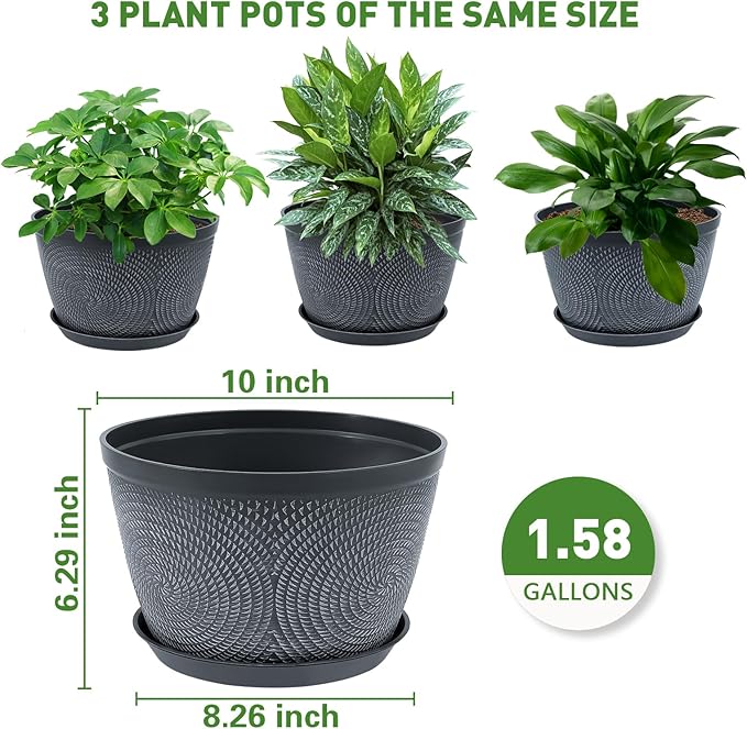 Quarut Flower Pots for Outdoor, Plastic Plant Pots - Image 6