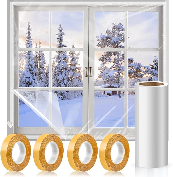 Window Insulation Kit for Winter, 87×394" Window Plastic for Winterizing Kit | by Phoncoo