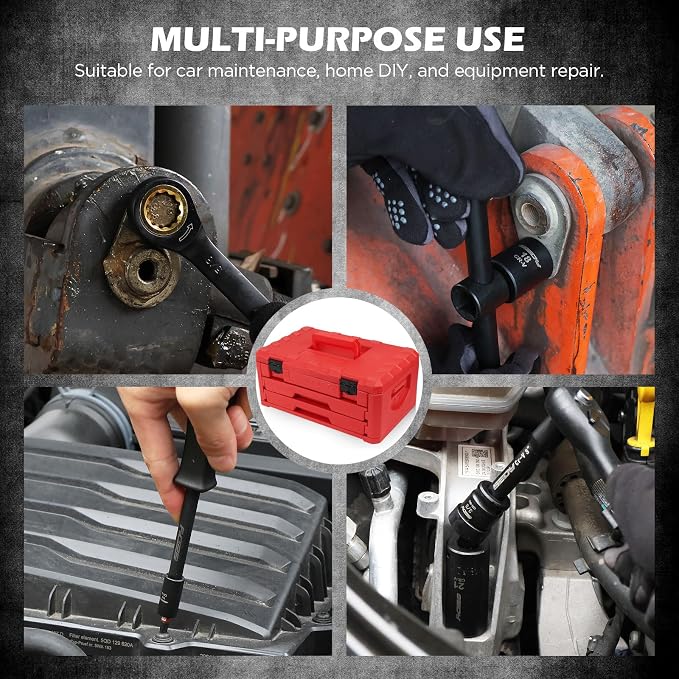 Premium 132-Piece Mechanics Tool Set, SAE/Metric 1/4" & 3/8" Drive Socket Set - Image 7