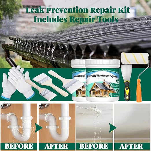 2Kg/70.5Fl.oz Invisible Waterproof Agent Indoor&Outdoor Waterproof Coating Set - Image 4