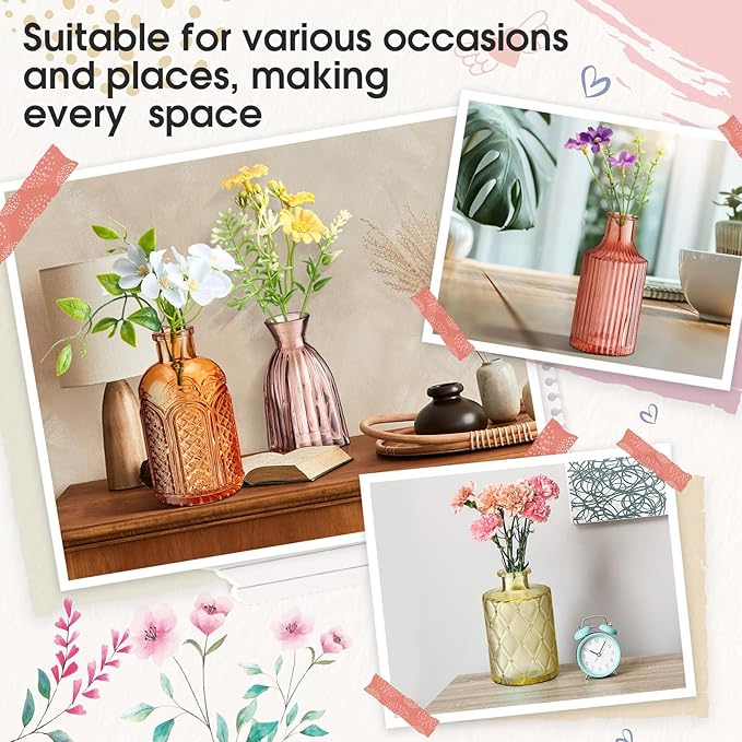 Yaomiao 30 Pcs Glass Bud Vases Centerpieces, Mini Colored Flower Vase - Image 5