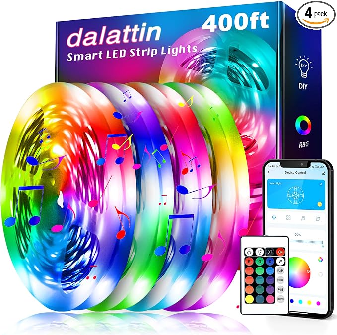dalattin Led Lights for Bedroom 400ft, Smart Led Strip Lights by dalattin