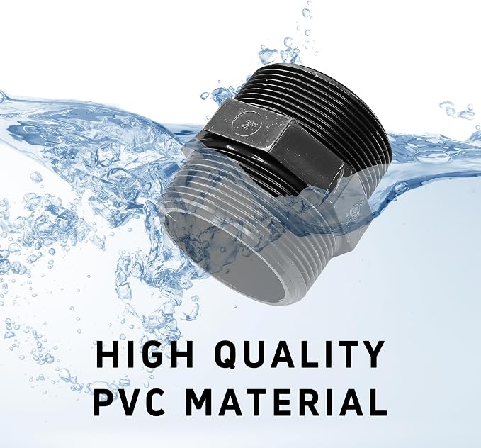 2PCS 2" PVC Hex Nipple Fitting, G2 X G2 Male Thread Coupling Adapter, Pipe - Image 5