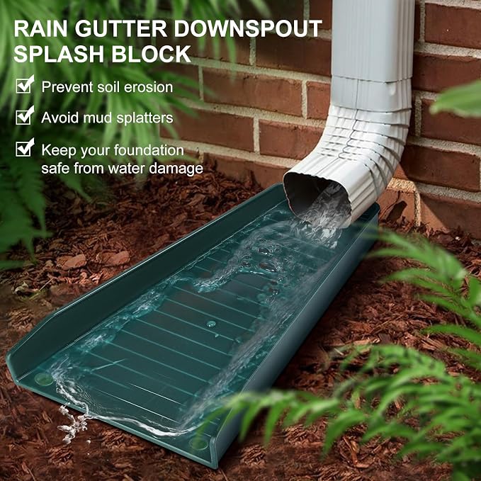 Creative.C 4 Pack Gutter Downspout Extensions, Rain Gutter Downspout Splash - Image 2