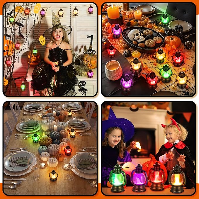 Ferraycle 12 Pcs Mini Lanterns 4 Inch 4 Light Colors Lamp Table Decor | Western - Image 6