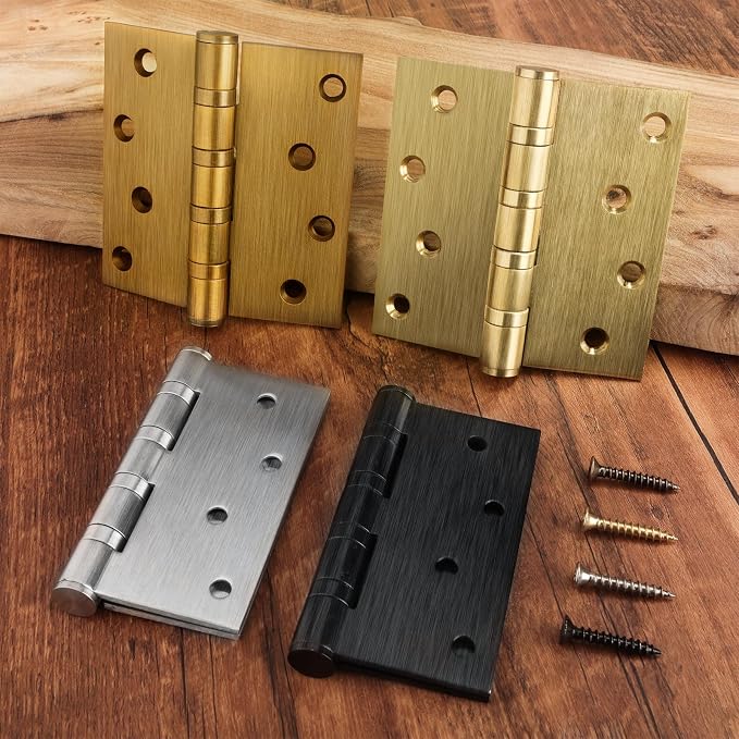 3 Pack Ball Bearing Door Hinges, 4in x 4in Door Hinges, Heavy Duty Stainless - Image 7