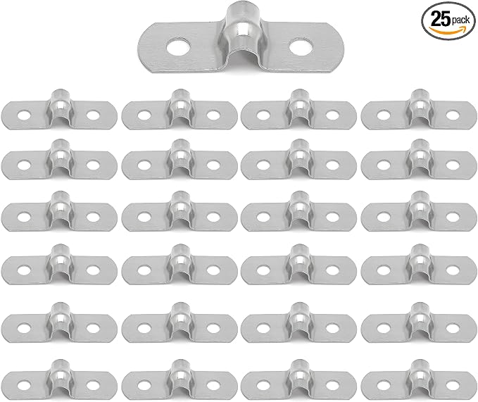 25PCS M5 304 Stainless Steel Rigid Pipe Strap Two Hole Cable Strap u Bracket by Nayciiy