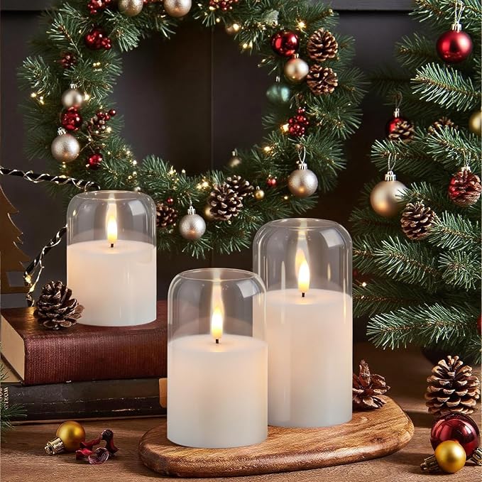 GenSwin Clear Glass LED Flameless Candles - Image 5