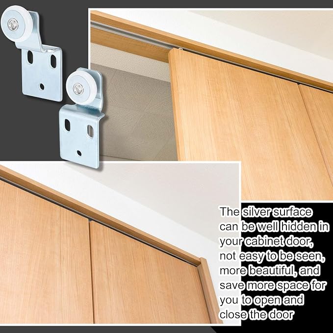 Blulu 4 Set Sliding Closet Door Roller Kit 1/2 Inch and 3/8 Inch Offset Include - Image 5