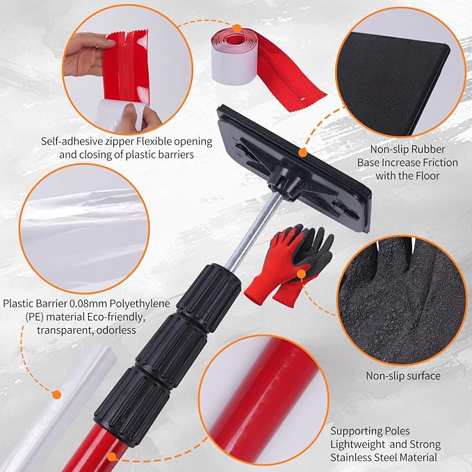 10FT Dust Barrier Poles Kit - Image 4