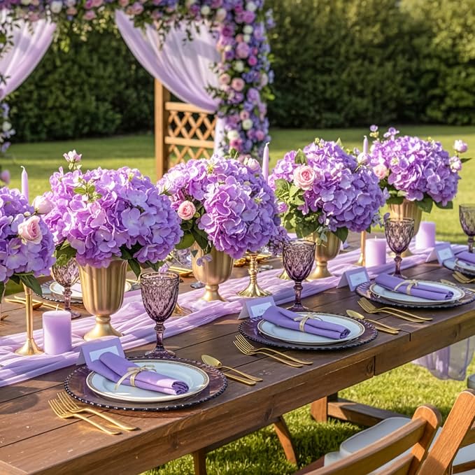 Auihiay 64Pcs Hydrangea Artificial Flowers, Home Party Baby Shower DIY Wedding - Image 6