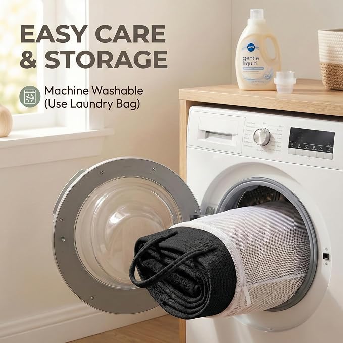 JMvicyroam 115L Extra Large Machine Washable Cotton Rope Blanket Basket | - Image 5