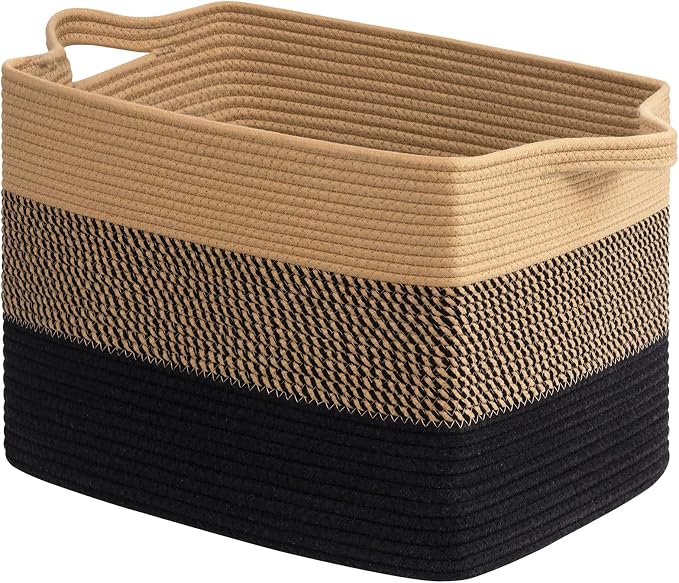 Goodpick 50L Large Woven Storage Basket, Cotton Rope Baskets by Goodpick