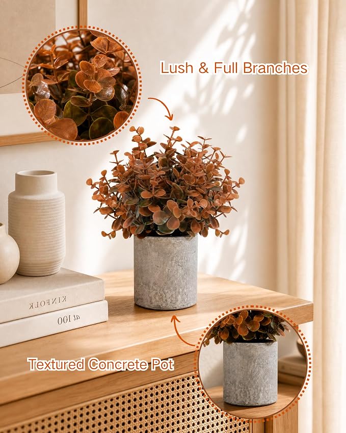 Velener Small Fake Eucalyptus Plant Artificial Potted Plants Indoor - Image 4
