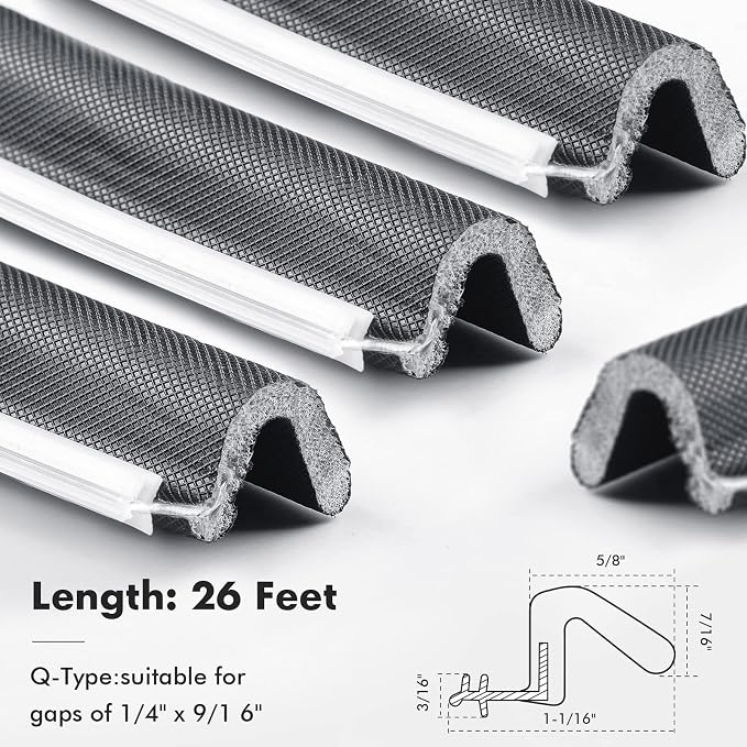 BBTO Weather Stripping Door Window Seal V-Shaped Foam Kerf, 26 Feet, - Image 3