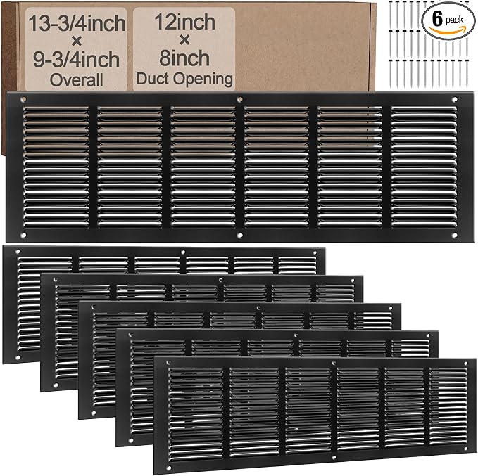 Blulu 6 Pack Fit for 30 x 8 Inch Duct Opening Return Air Vent Cover by Blulu