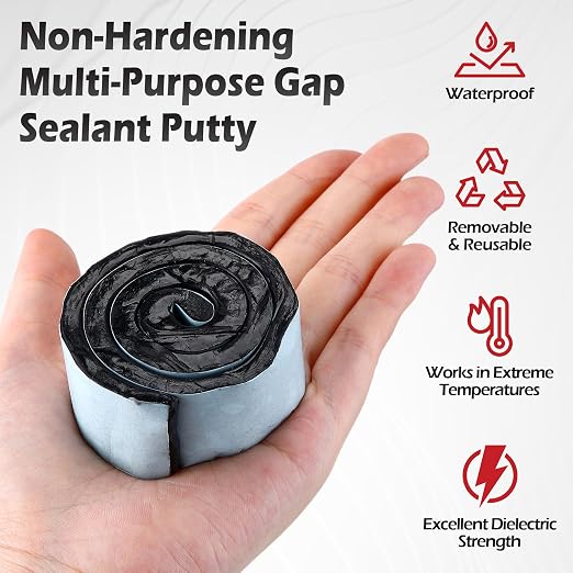 1 Pack Moldable Silicone Putty Black Solid Roll | 1.5 ft x 1 in Non Hardening - Image 3